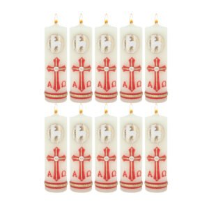 10 Cirios Pascuales Decorados Incrustacion De Cera 3.5x11