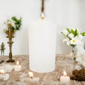 10 Cirios Lisos - Blancos Para Decorar 10 Cm. X 5.5 Cm.