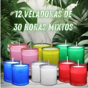 Veladoras Ecológicas 30 Horas. 12 pz.